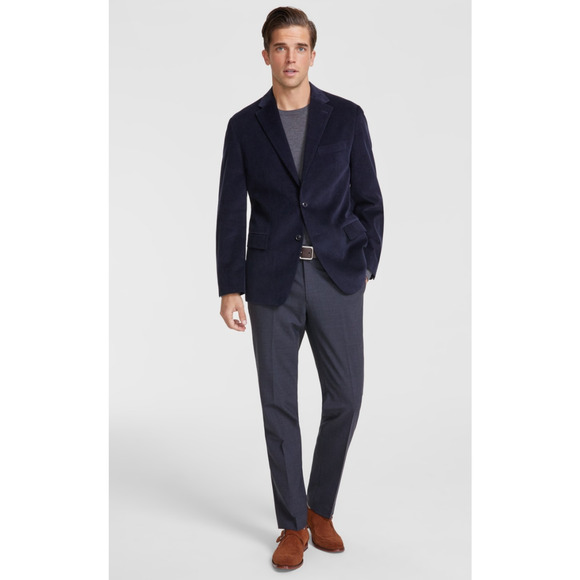 Tommy Hilfiger Men Modern Fit Corduroy Sport Coat Navy Size 44R - Picture 1 of 1